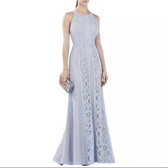 BCBGMaxAzria Dresses & Skirts - NWT!‎ BCBG ARIELLA Lace Halter Dress Gown Light Blue | Women’s Size 4